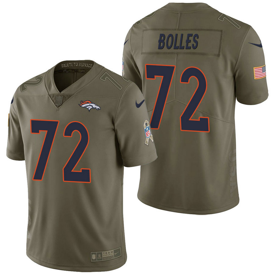 Denver Broncos #72 Garett Bolles Olive 2017 Salute to Service Limited Jersey Denver Broncos #72 Garett Bolles Olive 2017 Salute to Service Limited Jersey
