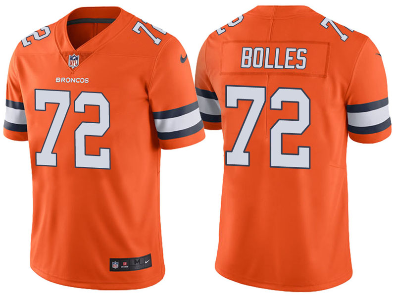 Denver Broncos #72 Garett Bolles Orange Vapor Untouchable Color Rush Limited Jersey Denver Broncos #72 Garett Bolles Orange Vapor Untouchable Color Rush Limited Jersey
