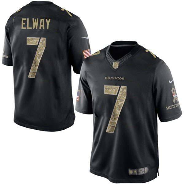 Denver Broncos #7 John Elway Salute To Service Black Jersey