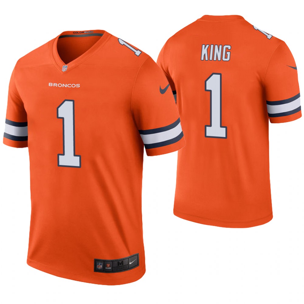 Denver Broncos #1 Marquette King Orange Color Rush Legend Jersey Denver Broncos #1 Marquette King Orange Color Rush Legend Jersey