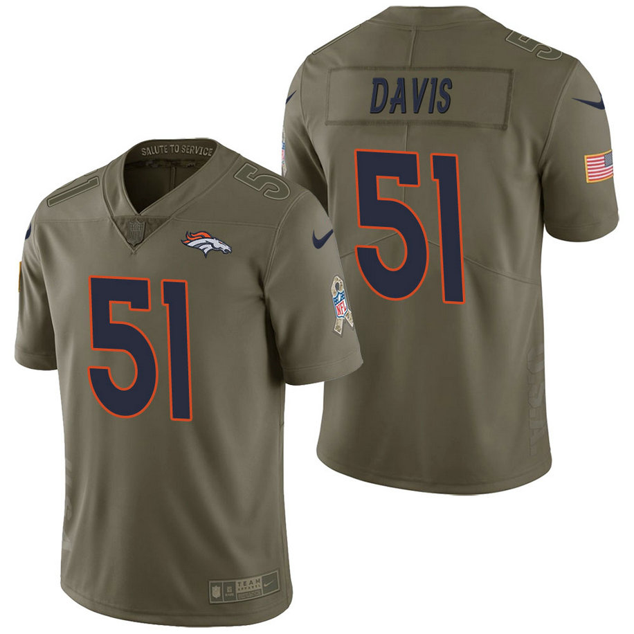 Denver Broncos #51 Todd Davis Olive 2017 Salute to Service Limited Jersey