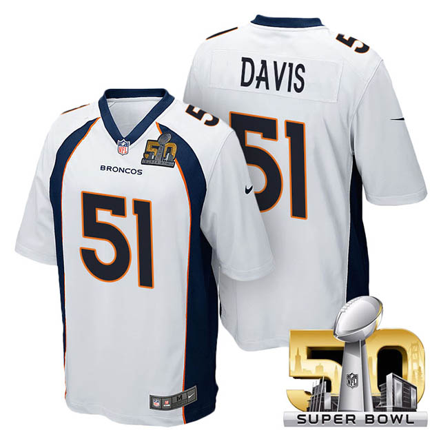 Youth Denver Broncos #51 Todd Davis White 2016 Super Bowl 50 Game Jersey Youth Denver Broncos #51 Todd Davis White 2016 Super Bowl 50 Game Jersey