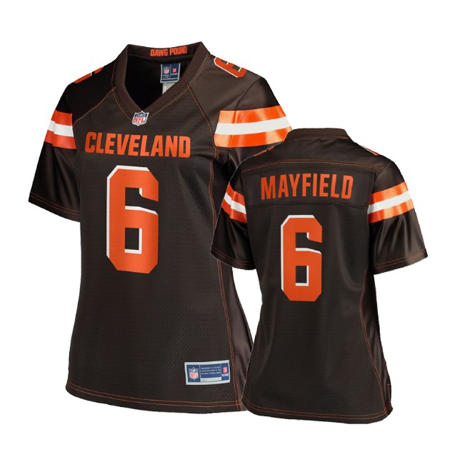 Women Cleveland Browns #6 Baker Mayfield Brown Player Pro Line Jersey