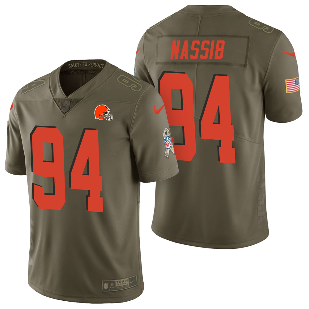 Cleveland Browns #94 Carl Nassib Olive 2017 Salute to Service Limited Jersey