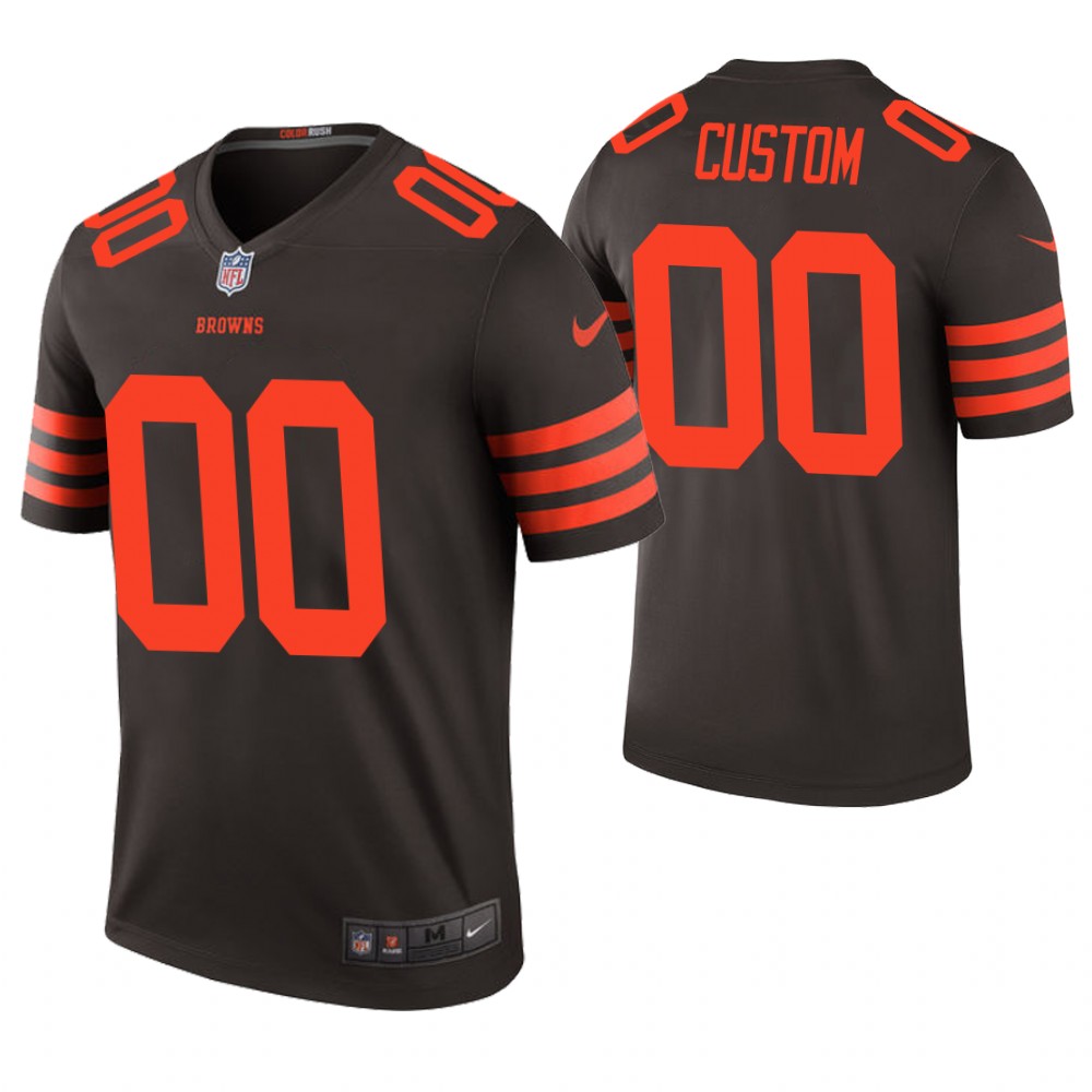 Cleveland Browns Brown Color Rush Legend Customized Jersey