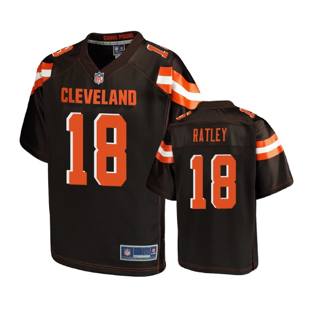 Youth Cleveland Browns #18 Damion Ratley Brown Player Jersey