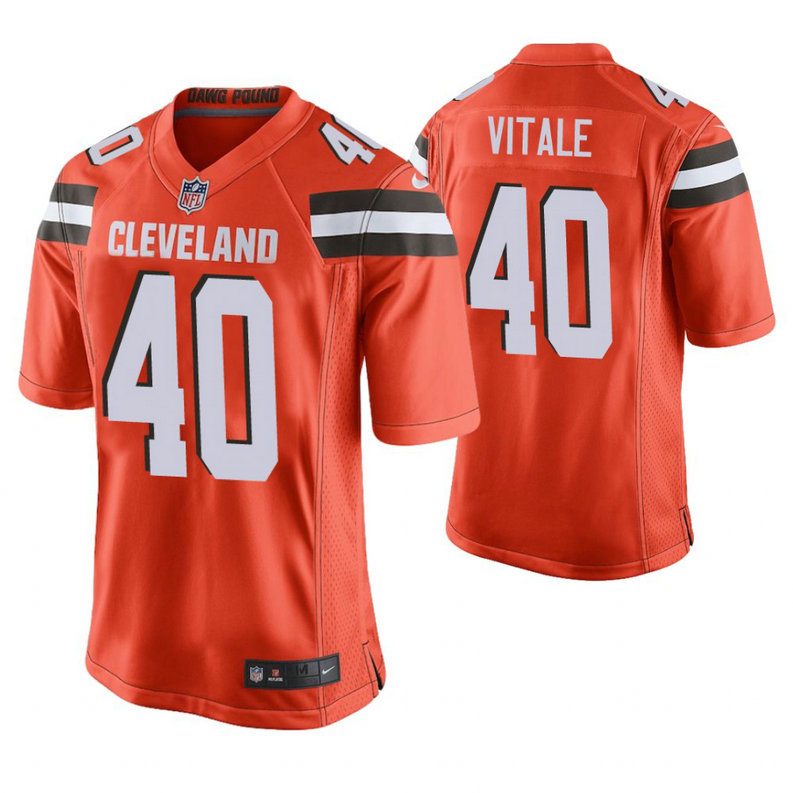 Cleveland Browns #40 Danny Vitale Orange Alternate Game Jersey
