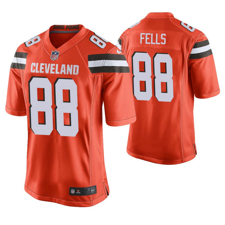 Cleveland Browns #88 Darren Fells Orange Alternate Game Jersey Cleveland Browns #88 Darren Fells Orange Alternate Game Jersey