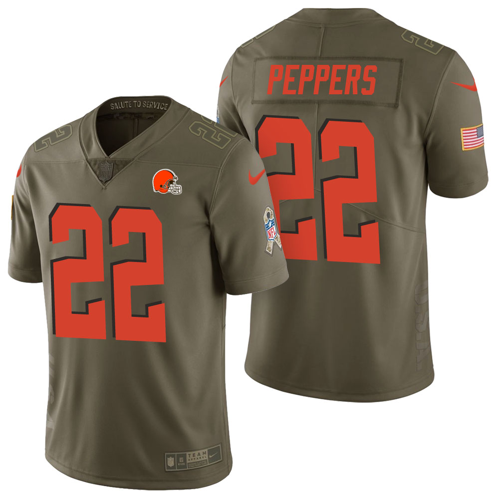 Cleveland Browns #22 Jabrill Peppers Olive 2017 Salute to Service Limited Jersey