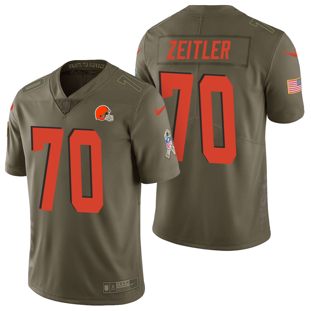 Cleveland Browns #70 Kevin Zeitler Olive 2017 Salute to Service Limited Jersey