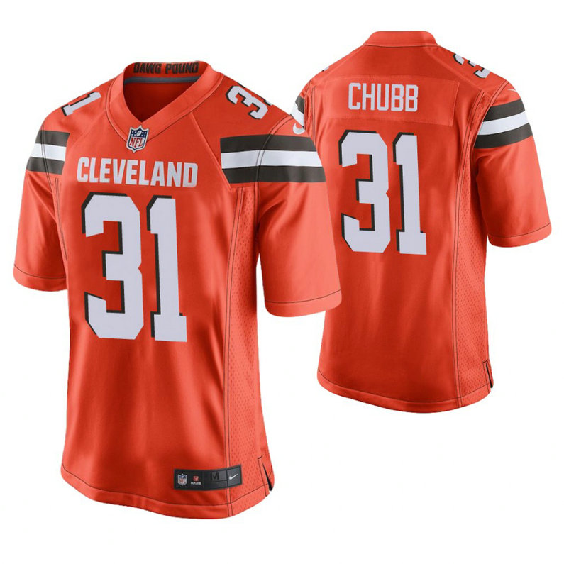 Cleveland Browns #31 Nick Chubb Orange Alternate Game Jersey