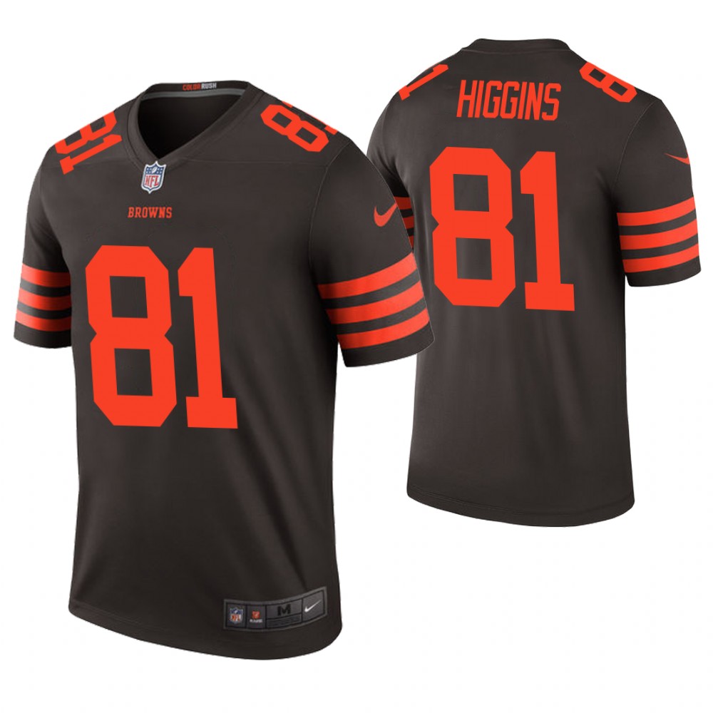 Cleveland Browns #81 Rashard Higgins Brown Color Rush Legend Jersey Cleveland Browns #81 Rashard Higgins Brown Color Rush Legend Jersey