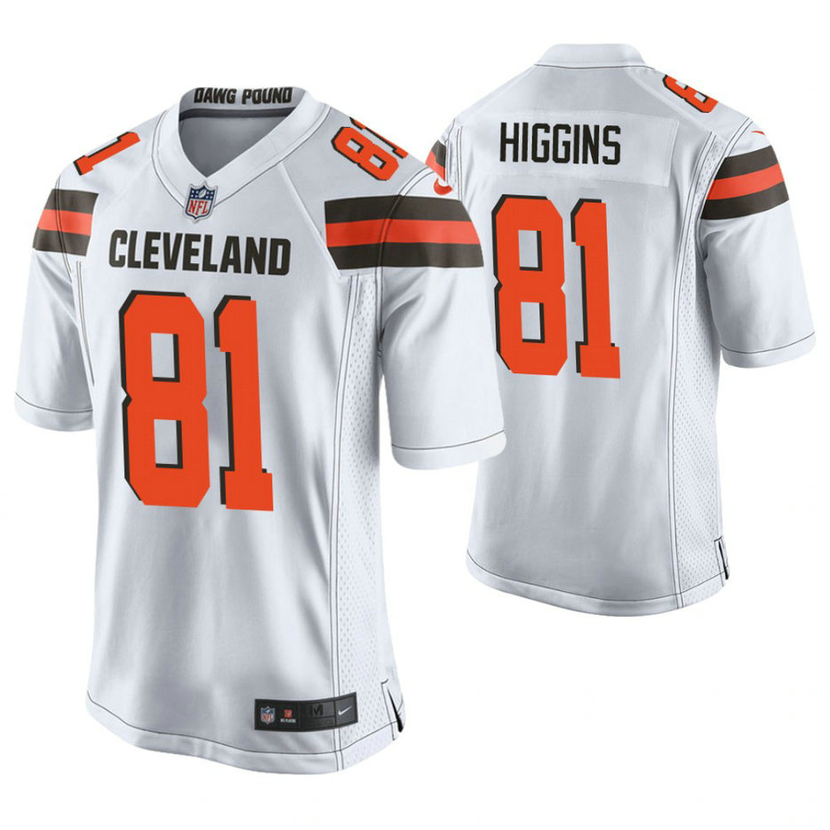 Cleveland Browns #81 Rashard Higgins White Game Jersey Cleveland Browns #81 Rashard Higgins White Game Jersey