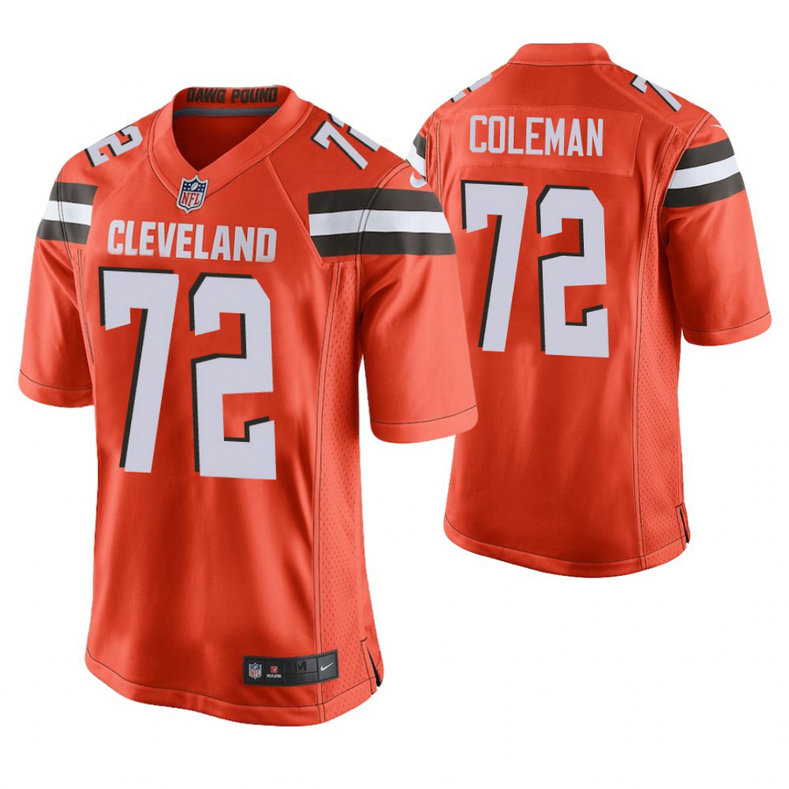 Cleveland Browns #72 Shon Coleman Orange Alternate Game Jersey Cleveland Browns #72 Shon Coleman Orange Alternate Game Jersey