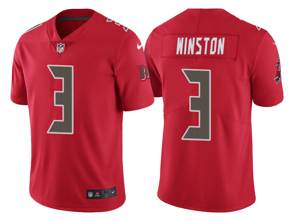 Tampa Bay Buccaneers #3 Jameis Winston Red Color Rush Limited Jersey