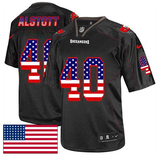 Tampa Bay Buccaneers #40 Mike Alstott Black USA Flag Fashion Jersey Tampa Bay Buccaneers #40 Mike Alstott Black USA Flag Fashion Jersey