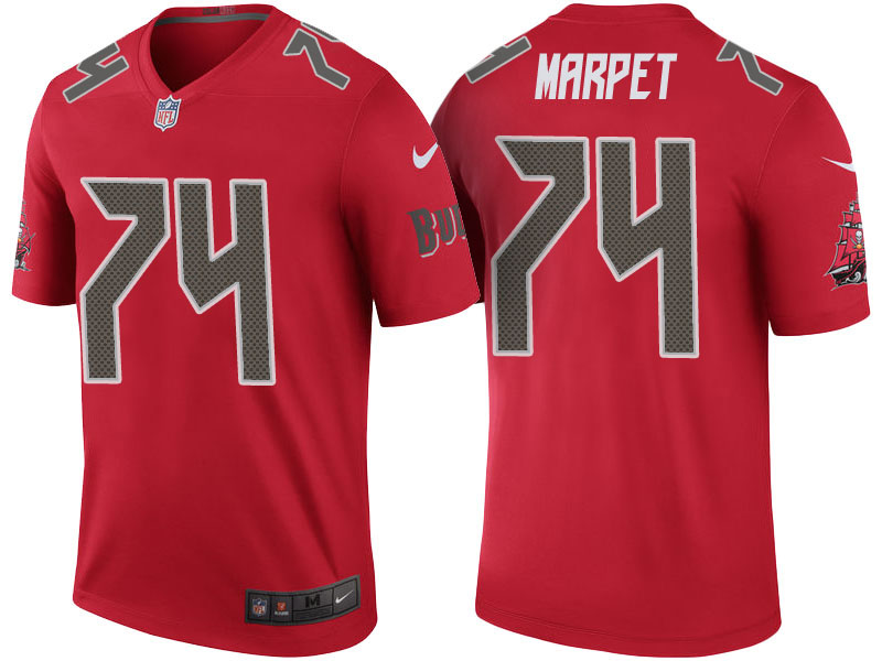 Tampa Bay Buccaneers #74 Ali Marpet Red Color Rush Legend Jersey Tampa Bay Buccaneers #74 Ali Marpet Red Color Rush Legend Jersey