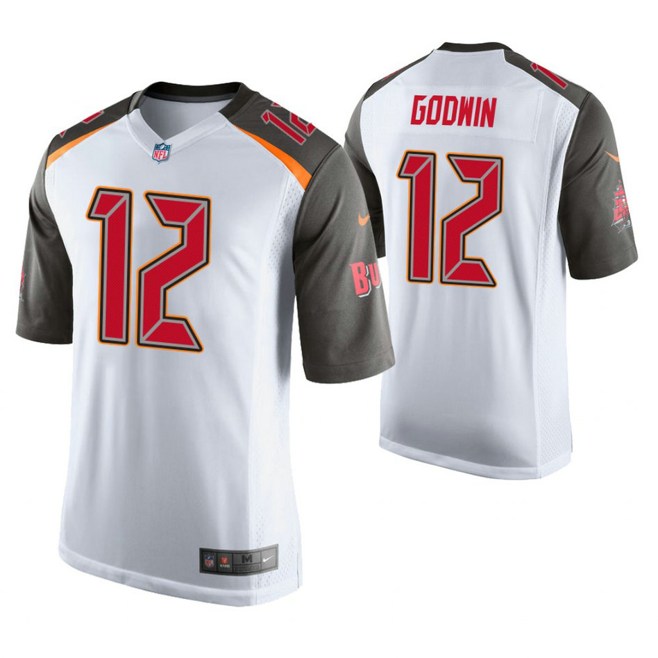 Tampa Bay Buccaneers #12 Chris Godwin White Game Jersey Tampa Bay Buccaneers #12 Chris Godwin White Game Jersey