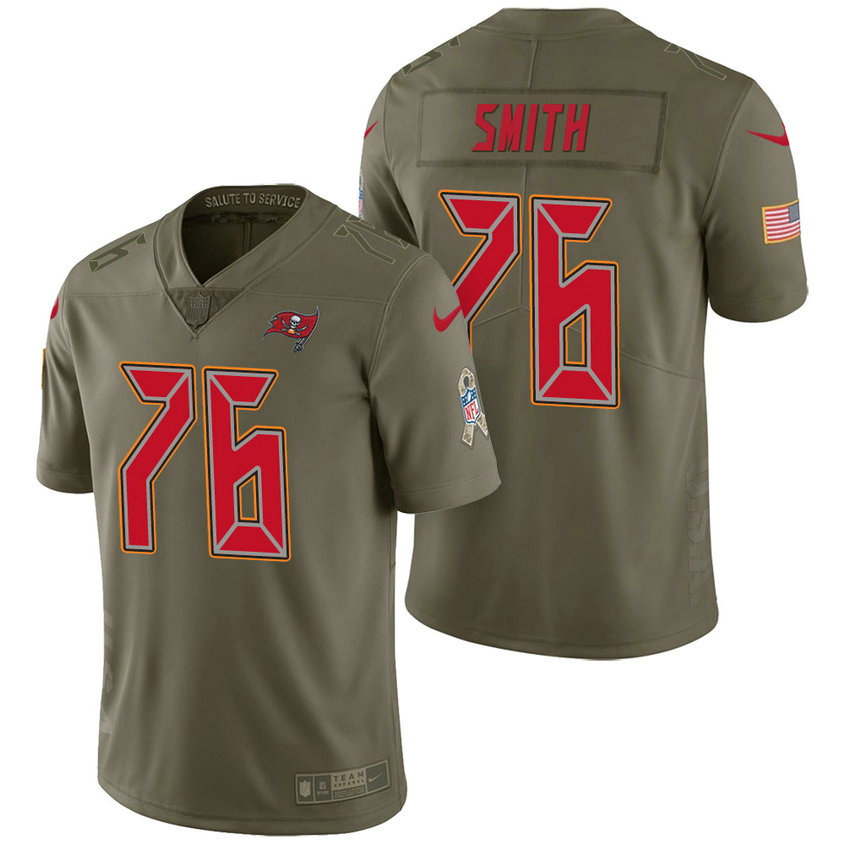Tampa Bay Buccaneers #76 Donovan Smith Olive 2017 Salute to Service Limited Jersey