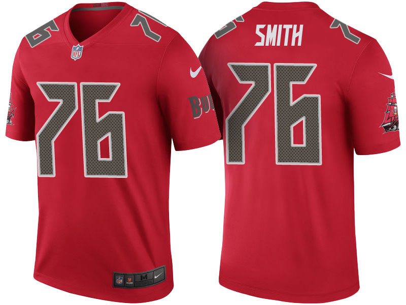 Tampa Bay Buccaneers #76 Donovan Smith Red Color Rush Legend Jersey