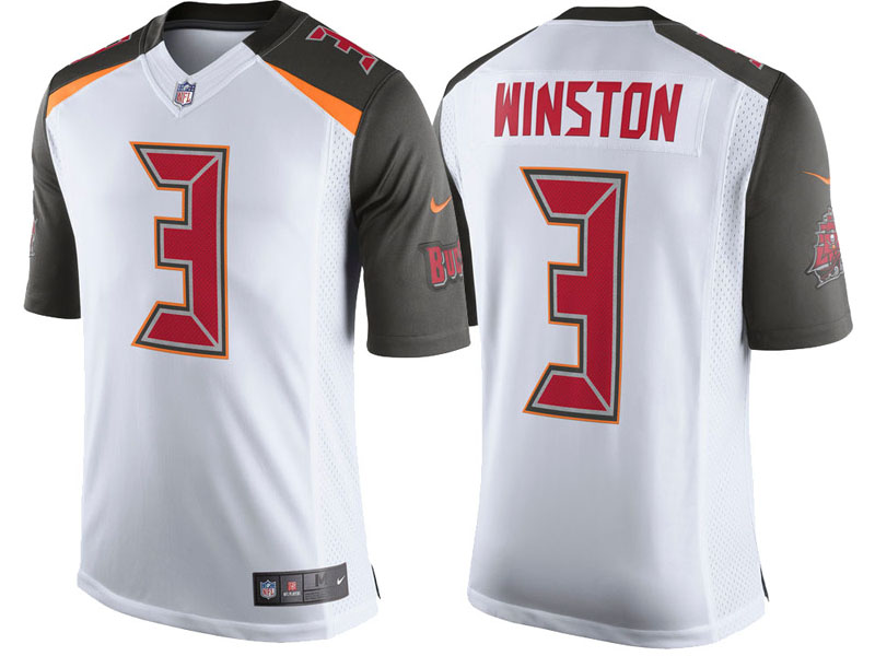 Tampa Bay Buccaneers #3 Jameis Winston White Speed Machine Limited Player Jersey