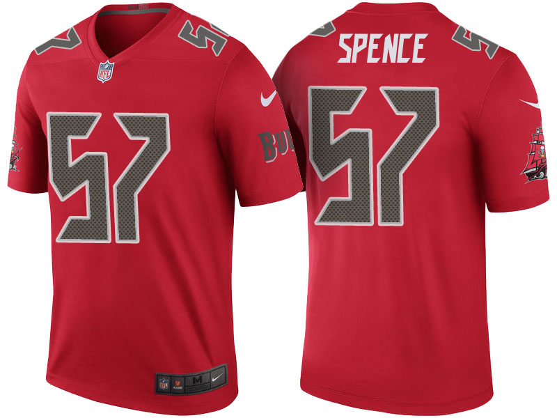 Tampa Bay Buccaneers #57 Noah Spence Red Color Rush Legend Jersey Tampa Bay Buccaneers #57 Noah Spence Red Color Rush Legend Jersey