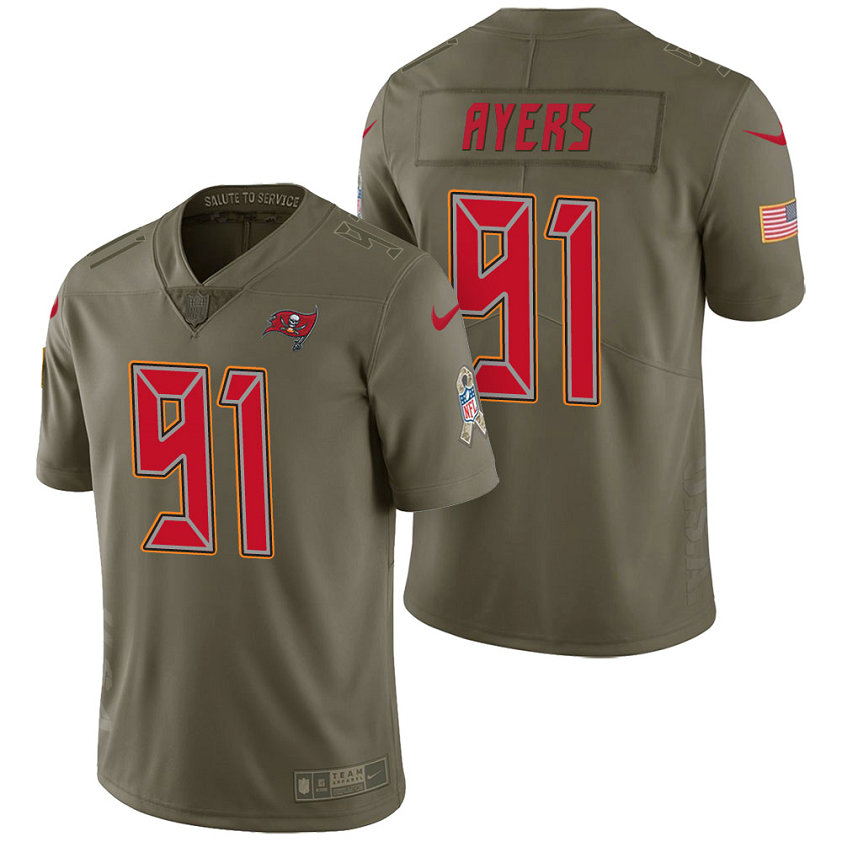 Tampa Bay Buccaneers #91 Robert Ayers Olive 2017 Salute to Service Limited Jersey Tampa Bay Buccaneers #91 Robert Ayers Olive 2017 Salute to Service Limited Jersey