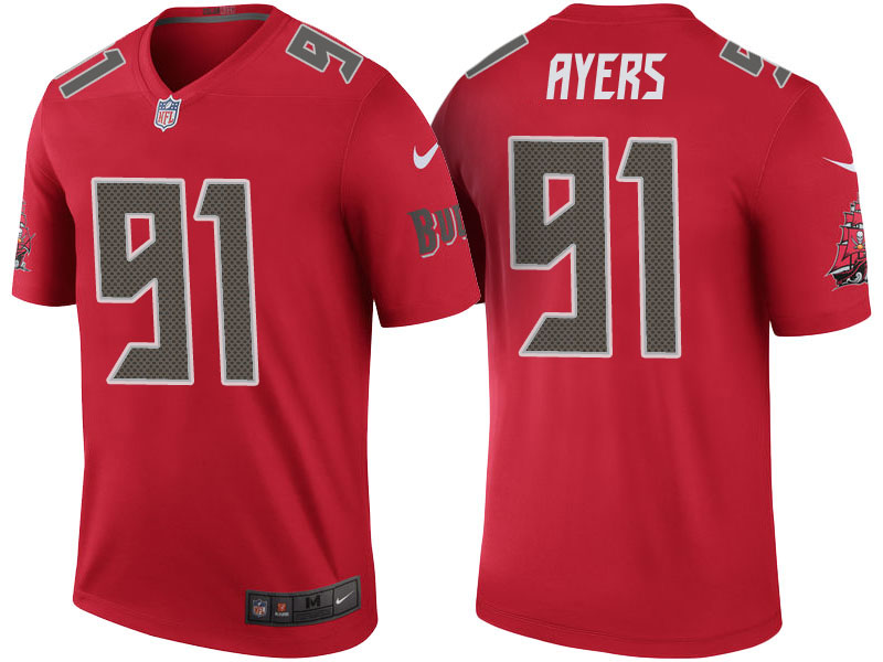Tampa Bay Buccaneers #91 Robert Ayers Red Color Rush Legend Jersey Tampa Bay Buccaneers #91 Robert Ayers Red Color Rush Legend Jersey