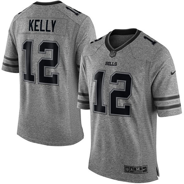 Buffalo Bills #12 Jim Kelly Gridiron Gray Limited Jersey Buffalo Bills #12 Jim Kelly Gridiron Gray Limited Jersey
