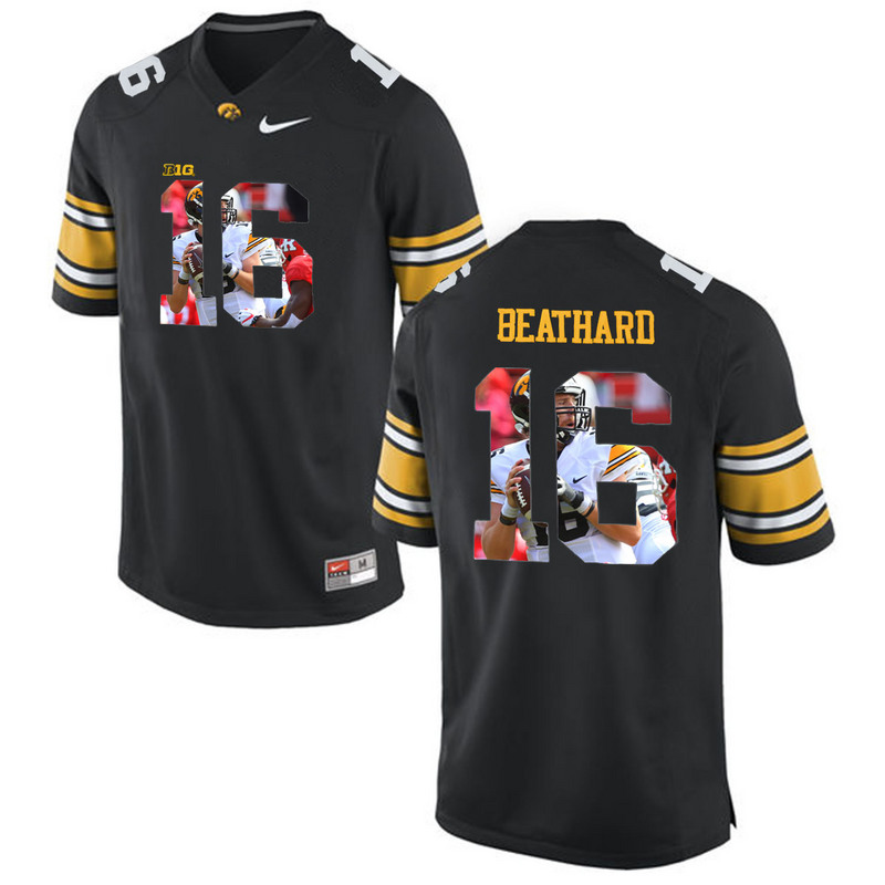 C.J. Beathard #16 Iowa Hawkeyes Black College Football Jersey