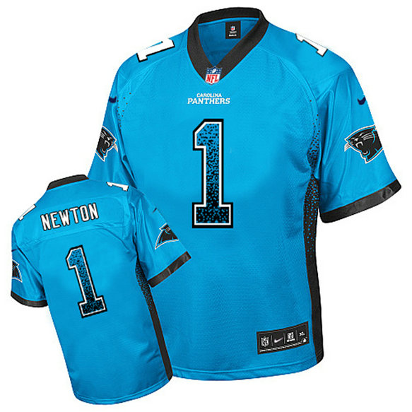 Carolina Panthers #1 Cam Newton Blue Drift Fashion Jersey Carolina Panthers #1 Cam Newton Blue Drift Fashion Jersey