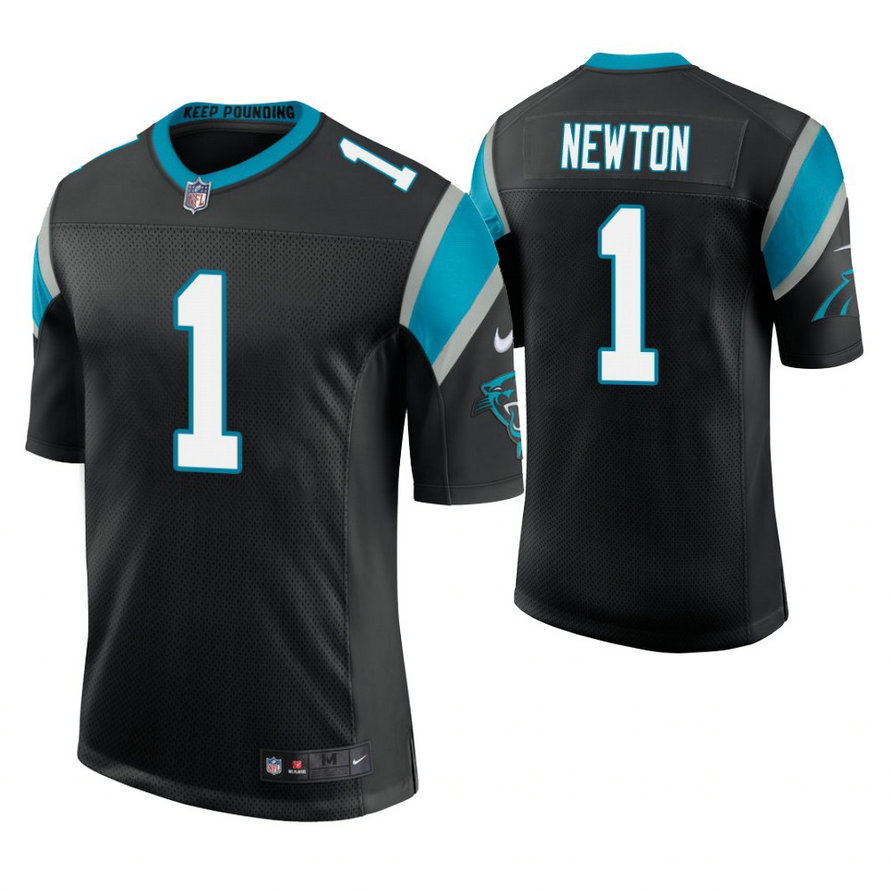 Carolina Panthers #1 Cam Newton Black Vapor Untouchable Limited Player Jersey