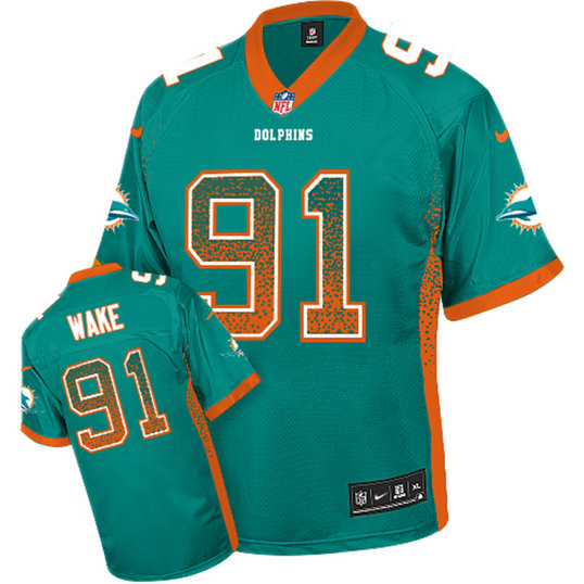 Miami Dolphins #91 Cameron Wake Green Drift Fashion Jersey