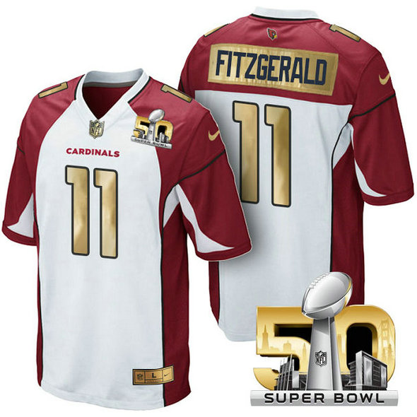 Arizona Cardinals #11 Larry Fitzgerald White Super Bowl 50 Limited Jersey (Pre-Order)