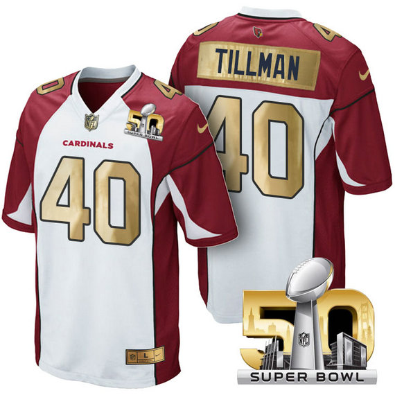 Arizona Cardinals #40 Pat Tillman White Super Bowl 50 Limited Jersey (Pre-Order)