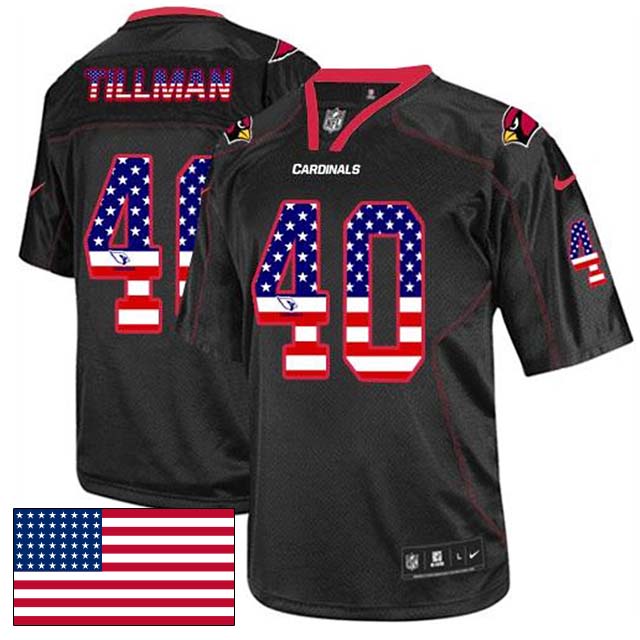 Arizona Cardinals #40 Pat Tillman Black USA Flag Fashion Jersey Arizona Cardinals #40 Pat Tillman Black USA Flag Fashion Jersey