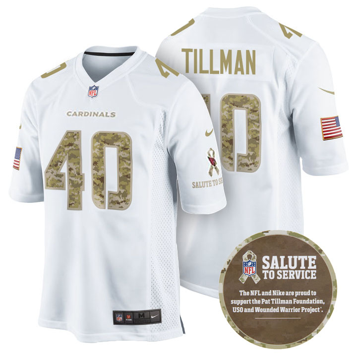 Arizona Cardinals #40 Pat Tillman White Camo Salute to Service Jersey Arizona Cardinals #40 Pat Tillman White Camo Salute to Service Jersey