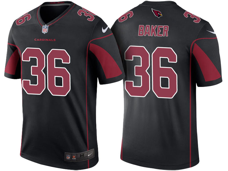 Arizona Cardinals #36 Budda Baker Black Color Rush Legend Jersey