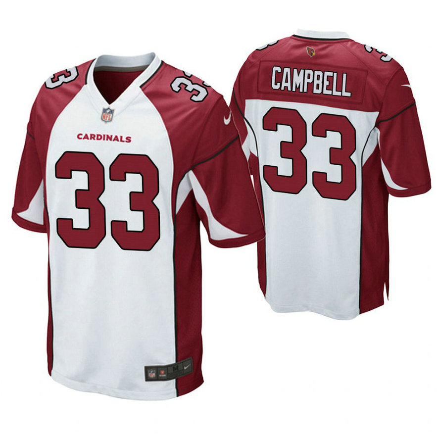 Arizona Cardinals #33 Chris Campbell White Game Jersey