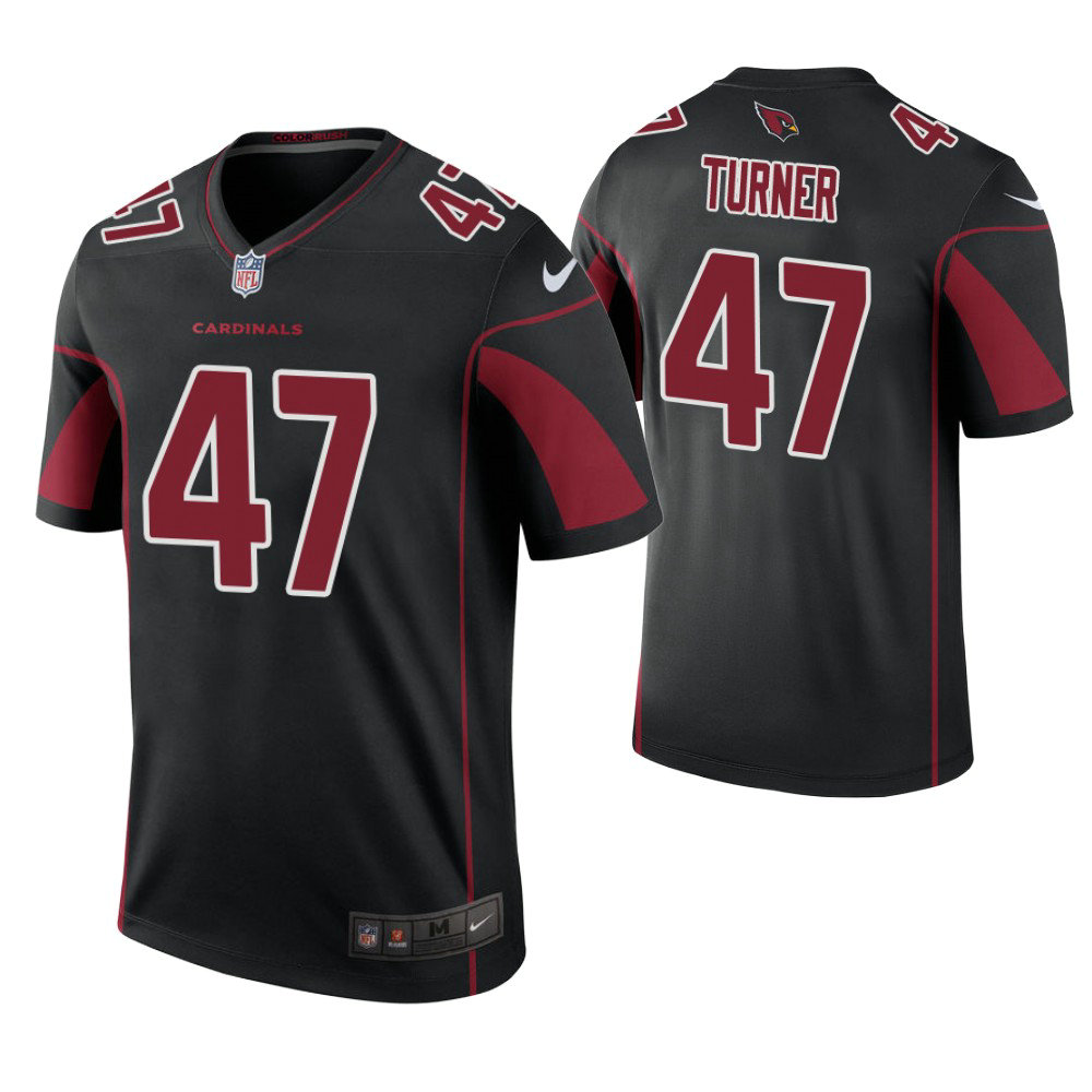 Arizona Cardinals #47 Ezekiel Turner Black Color Rush Legend Jersey Arizona Cardinals #47 Ezekiel Turner Black Color Rush Legend Jersey