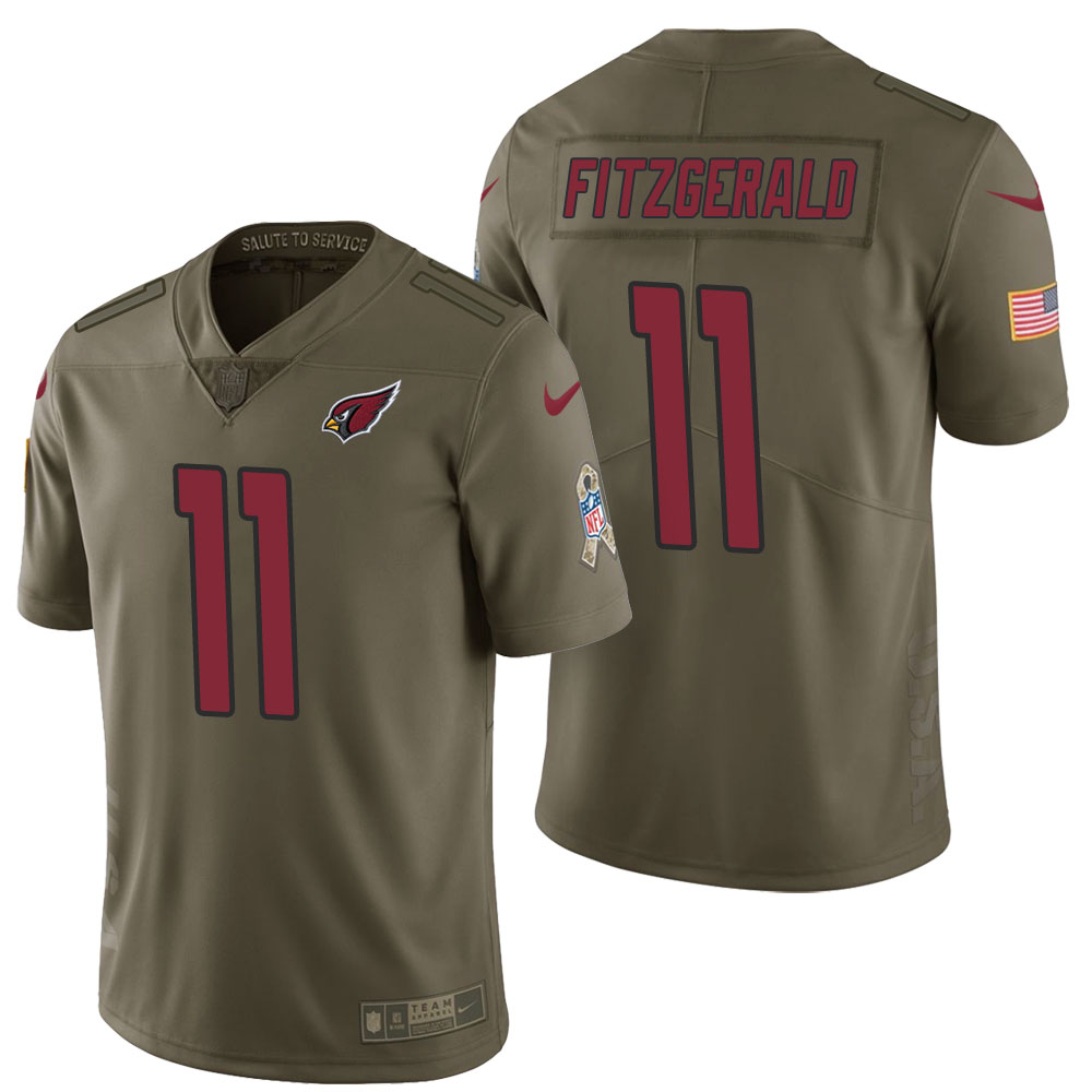 Arizona Cardinals #11 Larry Fitzgerald Olive 2017 Salute to Service Limited Jersey