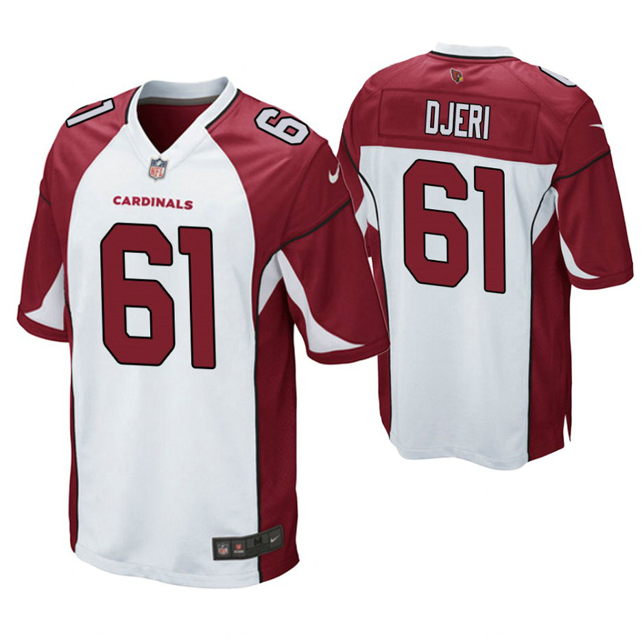 Arizona Cardinals #61 Moubarak Djeri White Game Jersey Arizona Cardinals #61 Moubarak Djeri White Game Jersey