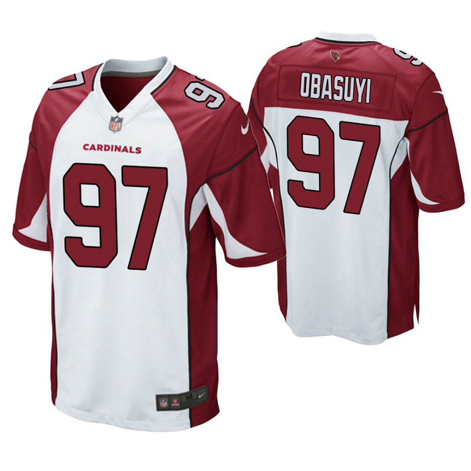Arizona Cardinals #97 Owen Obasuyi White Game Jersey