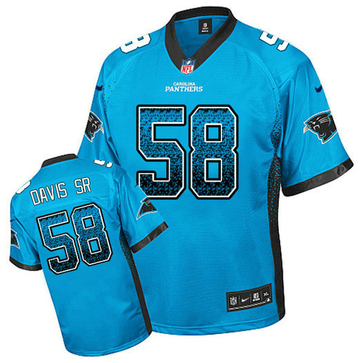 Carolina Panthers #58 Thomas Davis Sr Blue Drift Fashion Jersey Carolina Panthers #58 Thomas Davis Sr Blue Drift Fashion Jersey