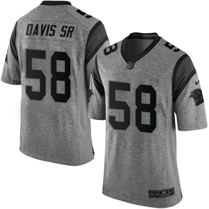 Carolina Panthers #58 Thomas Davis Sr Gray Gridiron Limited Jersey Carolina Panthers #58 Thomas Davis Sr Gray Gridiron Limited Jersey