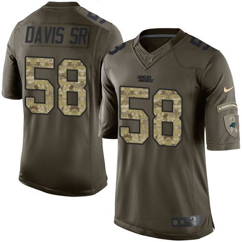 Carolina Panthers #58 Thomas Davis Sr Green Salute To Service Jersey Carolina Panthers #58 Thomas Davis Sr Green Salute To Service Jersey