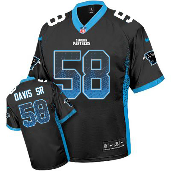 Carolina Panthers #58 Thomas Davis Sr Black Drift Fashion Jersey Carolina Panthers #58 Thomas Davis Sr Black Drift Fashion Jersey