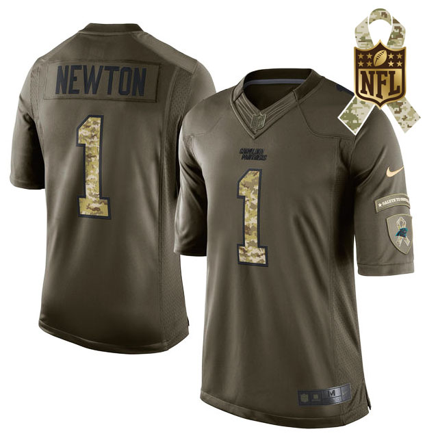 Carolina Panthers #1 Cam Newton Green Salute To Service Limited Jersey Carolina Panthers #1 Cam Newton Green Salute To Service Limited Jersey