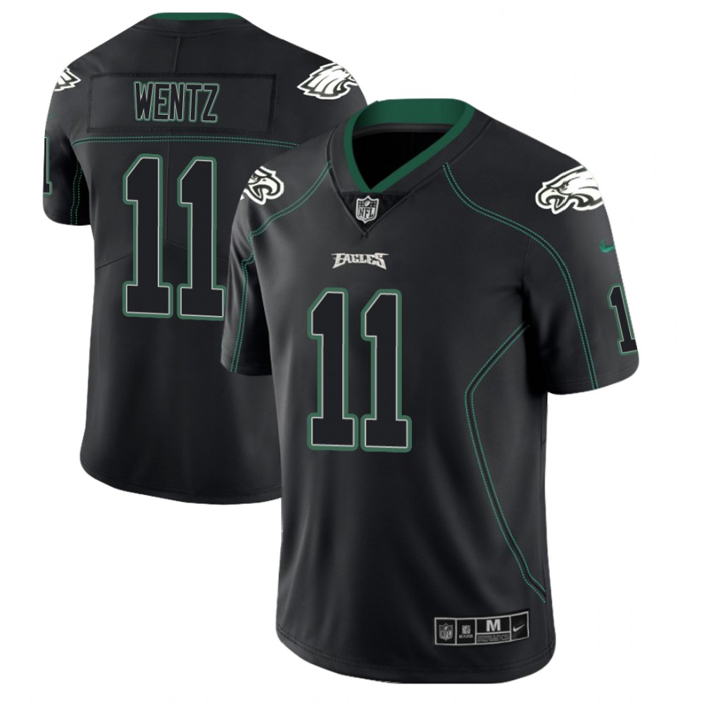 Philadelphia Eagles #11 Carson Wentz 2018 Lights Out Color Rush Limited Black Jersey Philadelphia Eagles #11 Carson Wentz 2018 Lights Out Color Rush Limited Black Jersey