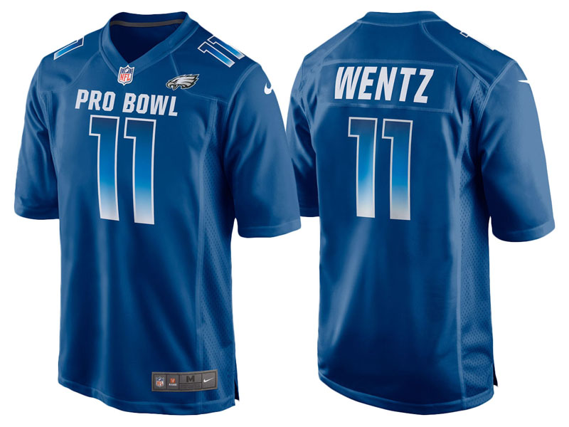 2018 Pro Bowl NFC Philadelphia Eagles #11 Carson Wentz Royal Game Jersey 2018 Pro Bowl NFC Philadelphia Eagles #11 Carson Wentz Royal Game Jersey